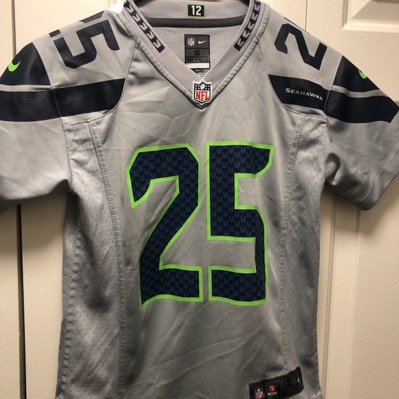Nike On Field NFL Seattle Seahawks #25 Sherman Women's Gray Football Jersey Sz S - Picture 5 of 12